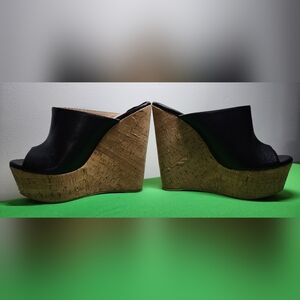 🔥 Black Size 13 Open-Toe Platform Mule/Slip-On 🔥